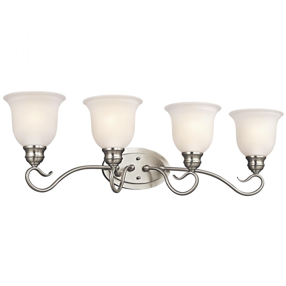Tanglewood™ 4 Light Vanity Light Brushed Nickel with LED Bulb