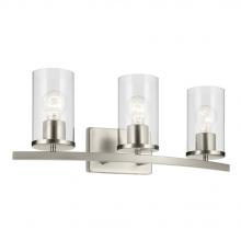Kichler 45497NICLR - Crosby 23" 3-Light Vanity Light with Clear Glass in Brushed Nickel