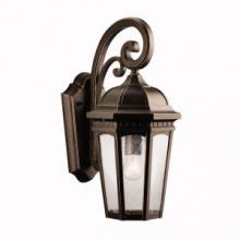 Kichler 9033RZ - Courtyard 17.75" 1 Light Outdoor Wall Light with Clear Seeded Glass in Rubbed Bronze