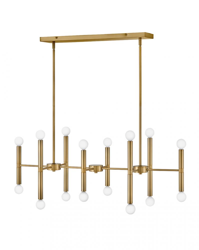 Large Sixteen Light Linear Chandelier