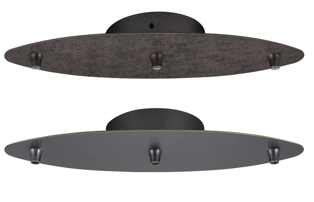 3 lights Line Canopy for line voltage pendants  5in apart each light  6inx 14in elliptical