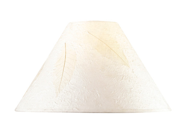 Hardback Round Paper Shade W/Leaf