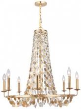 Crystorama 568-GA - Broche 6 Light Antique Gold Chandelier