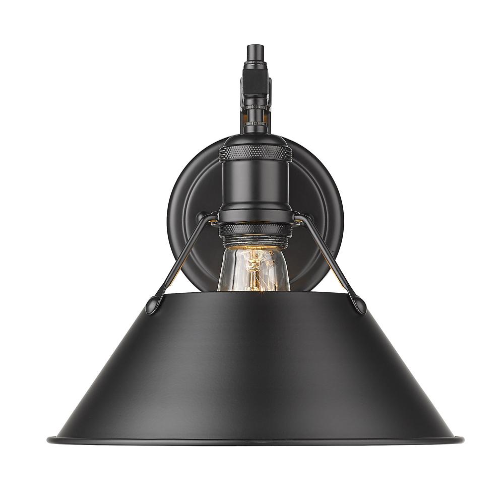 Orwell BLK 1 Light Wall Sconce in Matte Black with Matte Black shade