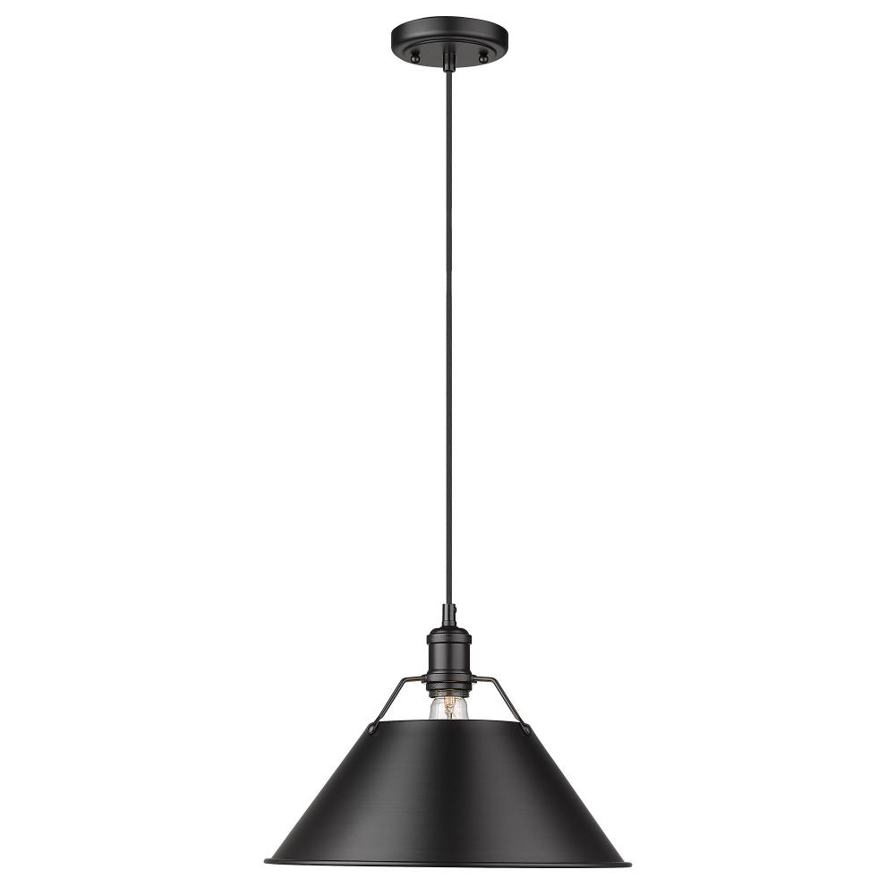 Orwell BLK Large Pendant - 14" in Matte Black with Matte Black shade