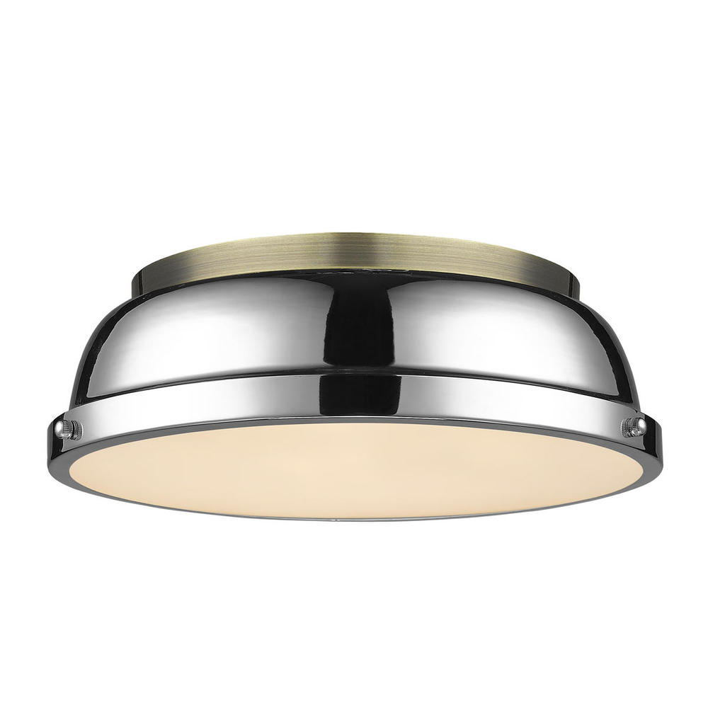 Duncan 3-Light Semi-Flush - Track Light in Chrome with Clear Glass