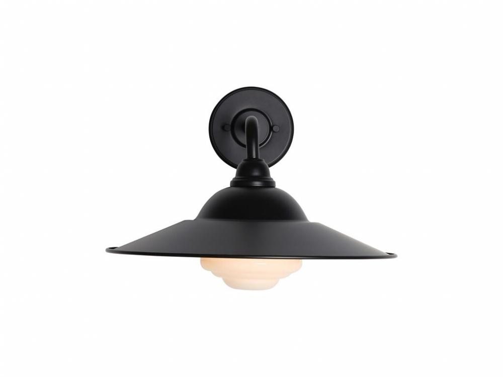 Croma 15" Wall Sconce - Outdoor in Matte Black with Matte Black Shade