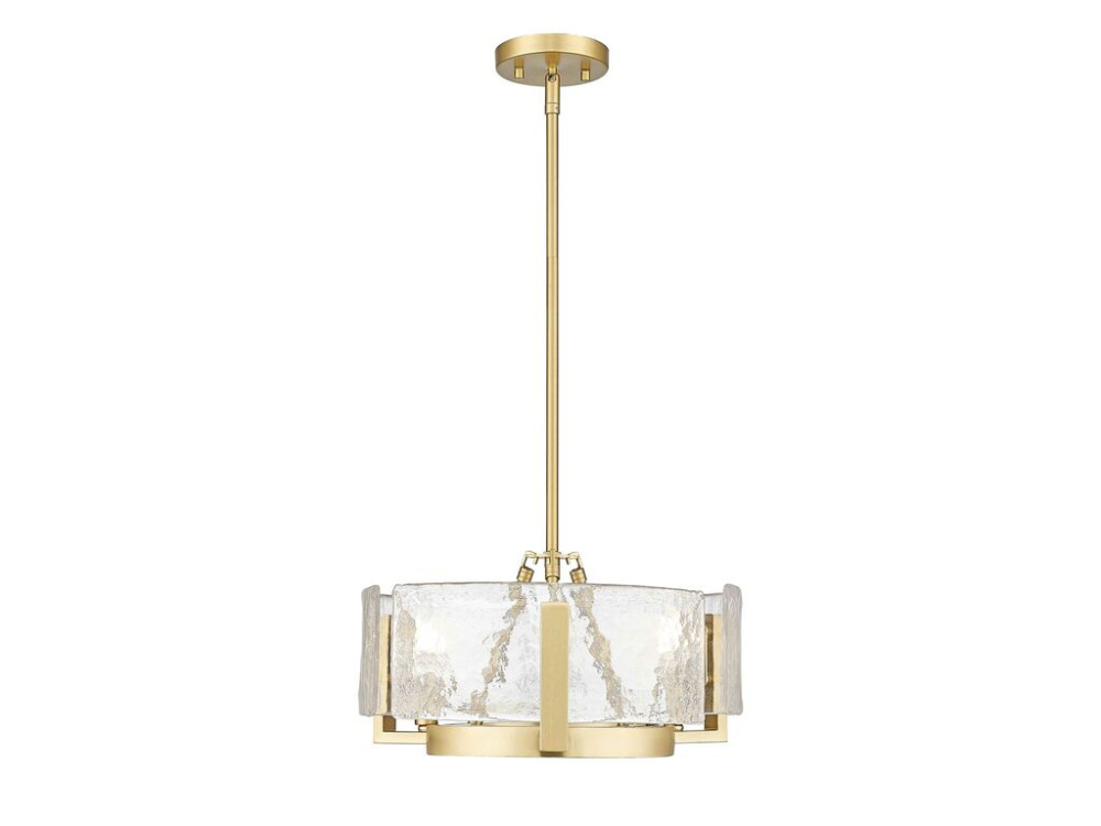 Aenon 3-Light Chandelier in Brushed Champagne Bronze with Hammered Water Glass
