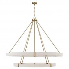 Capital 449802MA - 20-Light Two-Tier Chandelier in Matte Brass with Bleached Natural Rope