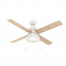 Hunter 54151 - Hunter 52 inch Loki Fresh White Ceiling Fan with LED Light Kit and Pull Chain