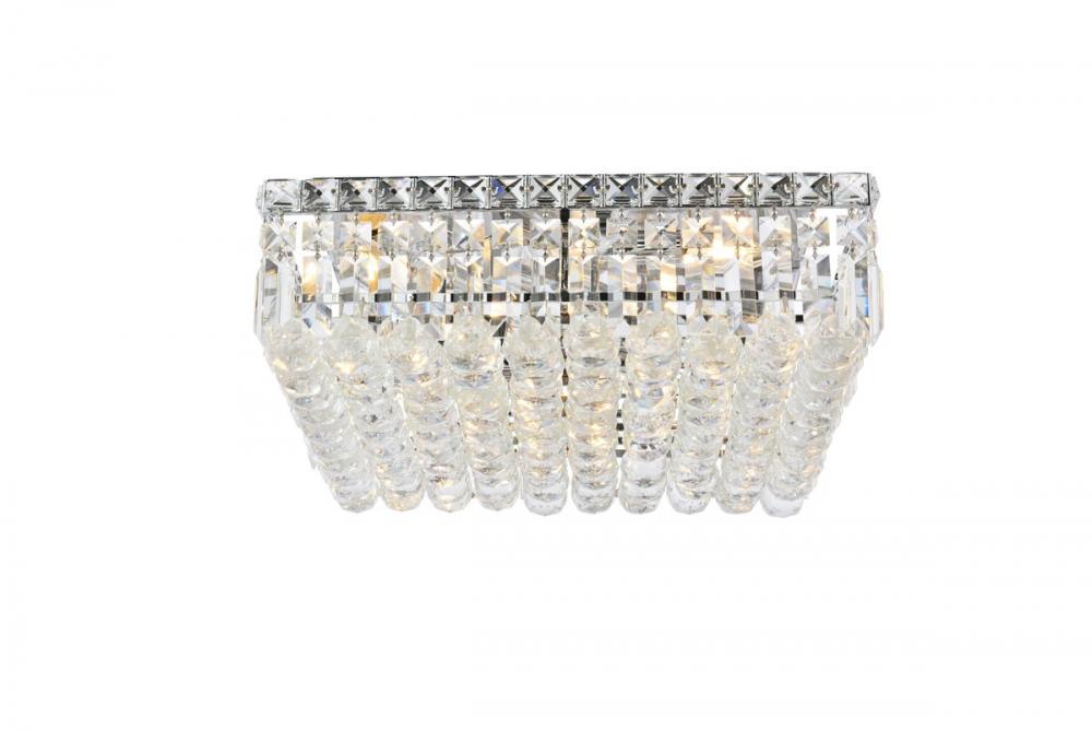 MaxIme 6 Light Chrome Flush Mount Clear Royal Cut Crystal