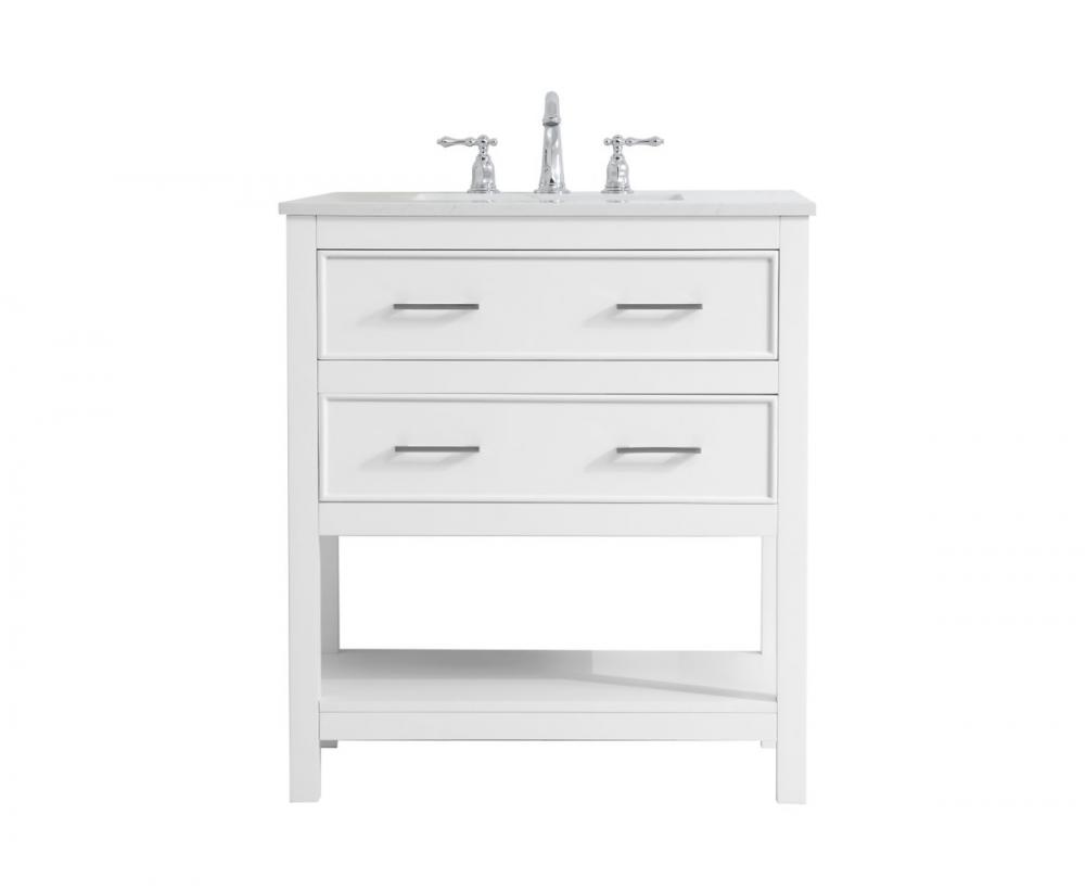 30 Inch Single Bathroom Vanity in White