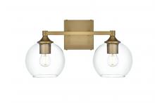 Elegant LD7308W16SG - Wall sconce W15.7"x E7.6" x H8.9"L2 Satin Gold frame with Clear glass