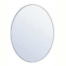 Elegant MR4630S - Metal Frame Oval Mirror 40 Inch in Silver