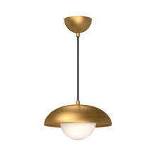 Alora Lighting PD522011AGOP - Rubio 11-in Aged Gold/Opal Matte Glass 1 Light Pendant