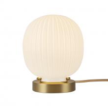 Alora Lighting TL579107BGGR - Cherise 7-in Brushed Gold/Glossy Ribbed Opal Glass Socket Table Lamp