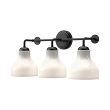 Alora Lighting VL540322MBGO - Westlake 22-in Glossy Opal Glass/Matte Black 3 Lights Vanity