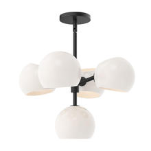 Alora Lighting CH548518MBOP - Willow 18-in Matte Black/Opal Matte Glass 5 Lights Chandeliers