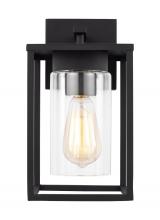 Visual Comfort & Co. Studio Collection 8531101-12 - Vado modern 1-light outdoor small wall lantern in black finish with clear glass panels