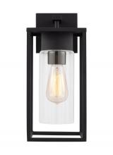 Visual Comfort & Co. Studio Collection 8631101-12 - Vado modern 1-light outdoor medium wall lantern in black finish with clear glass panels