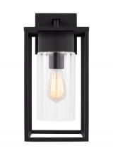 Visual Comfort & Co. Studio Collection 8731101-12 - Vado modern 1-light outdoor large wall lantern in black finish with clear glass panels