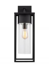 Visual Comfort & Co. Studio Collection 8831101-12 - Vado modern 1-light outdoor extra-large wall lantern in black finish with clear glass panels