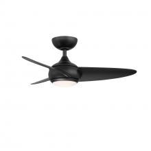 WAC Smart Fan Collection F-094L-MB - Loft in Matte Black with Luminaire