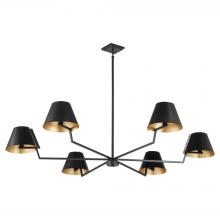 Quorum 668-6-59 - Bliss 60 inches , 6 Light Chandelier, Matte Black