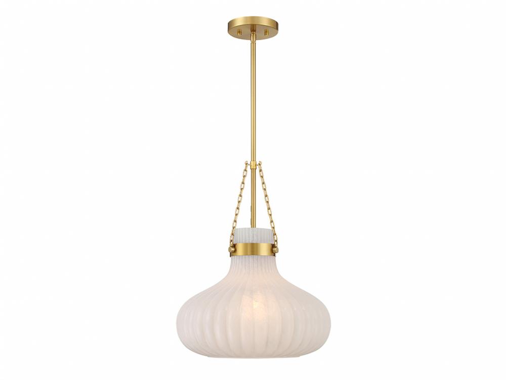 1-Light Pendant in Natural Brass