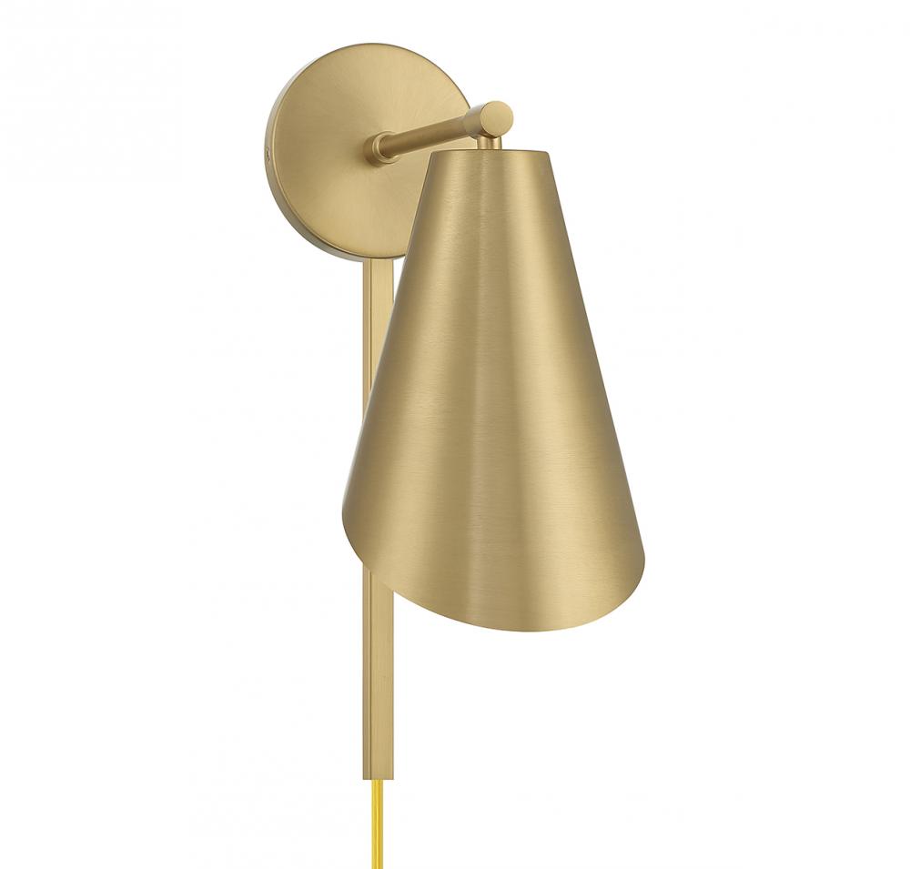 1-Light Wall Sconce in Natural Brass