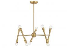 Savoy House Meridian M100128NB - 10-Light Chandelier in Natural Brass