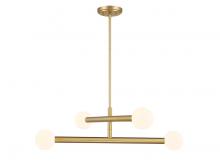 Savoy House Meridian M100133NB - 4-Light Chandelier in Natural Brass