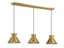 Savoy House Meridian M100134NB - 3-Light Linear Chandelier in Natural Brass