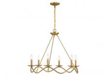 Savoy House Meridian M100137NB - 6-Light Chandelier in Natural Brass